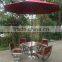 Stainless steel and wooden outdoor table chair with umbrella