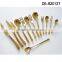 High quality gold plated 410 material with cloth wheel light cutlery set