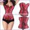 Vintage Overbust Corsets with Zipper Brown Women Corset Trainer Top