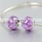 2016 European Romantic Purple Color Enamel S925 Charm Bracelet