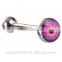 Free Shipping EYE Logo Tongue Ring Tongue Bar Stainless Steel Body Piercing Punk Style Jewelry