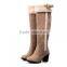2016 Factory Sell Chunky Heel High Heel Long Boots Sexy Knee Boots for Women CP6626