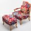 wooden frame chair with ottoman best price
