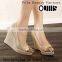 Wholesale Factory Price Shoes High Heel Pointed Toe Wedge Shoes Casual Pointed Toe Rhinestone Wedges Pumps Shoes PMS3718