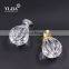 1 3/8 inch zinc alloy gold-plated clear pumpkin shape glass knob