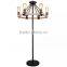 Classic Vintage Floor Lamp Circle Hemp Rope Foot Lamp Bare Bulb Style Standard Lamp