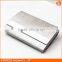 Double swtichs opening PU leather card case holder with stainless steel strip and magnetic closure