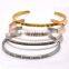 China factory custom gold plated male stainless steel letering bracelet for men