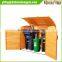 Outdoor wooden trash bin cover