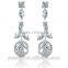 Wholesale Stock Small Order Fashion Women Long Style Rose Flower Zircon Earrings