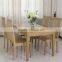 Dining room bamboo 6 pcs chair formal dining table set