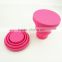 16112 Folding Silicone Cup With Lid, Colorful folding silicone cup with lid,OEM Logo folding silicone cup with lid