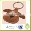 Leather material metal ring cheap customized make leather key chains