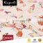 Custom birds cartoon digital printed silk crepe de chine fabric for dress or scarf