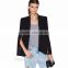 2016 Women Fashion White & Black Lapel Split Long Sleeve Pockets Casual Blazer 100% polyester Work wear Women's Blazer LCB0015