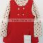 cool baby girls printed knitted cotton shirt with cotton inner dress 2pcs suits for Winter
