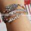 New design hot high grade jewelry letters leather bracelet for women
