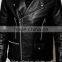 2016 Men's Leather Biker Jacket With Belt in Black