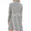 trendy marled blend knit turtle neck long sleeves comfortable custom knit dress