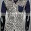 Men's leopard print short sleeve splicing shirt