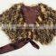 High Quality Lady Shawl With Fake Fur Collar and Cuff Fashion Scarf Cape