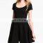 CHEFON Exposed back zipped ponte knit fit and flare new ladies fashion dress 2017 design