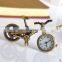 New Retro Mini Bronze Bike Bicycle Design Keychain Quartz Pocketed Fob Watch Pendant Necklace Fashion Sweater Key Chain Gifts