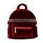 Simple solid color velvet cute mini backpack fashion for girls