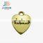 heart shape custom gold plating charm with your own logo