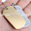  china custom gold plating metal military army dog tag
