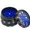 D63mm& H48 mm Aluminium alloy flash logo cigar grinder 4-layer plat sounder smoke grinder as colorful cigar crushing metal accessory with white edge for tobacco,smoke,cigarette