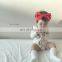 INS spring and autumn girls baby baby lotus leaf lapel dress small cherry cute romper with bow headband