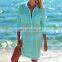 2019 Beach Cover up robe Plage Pocket Beach Sarong Bikini Cover up Bathing Suit Women Beachwear Swimsuit Cover up Pareo Tunic