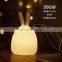 Electronic Gadget rechargeable cute bunny shape silicone led night light for kids baby