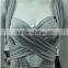 Summer Dress High Quality 2015 Summer New Fashion Women Sey Nude Gray Deep v Neck Evening Party Dress Bandage Bodycon Women Wear