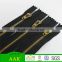 3# brass metal close end with YG spring slider zipper for clothing
