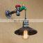 Retro iron Water pipe loft wall lamp E27 led lights for cafe bedroom living room