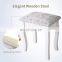 Vanity Table Makeup Table Set Dressing Table with Stool and Oval Mirror White Makeup Dresser with Mirror