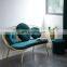 Simple Modern Iron Sofa Chair Milk Tea Shop Double Creative Leisure Sofa Chair Velvet Leisure Chair