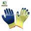 4SAFETY Orange/green/blue Rubber Latex coated Yellow Cotton safety working Gloves
