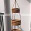 Hot SAle Rattan Wicker hanging fruit basket three tiers, Handcrafted Fruit Bread Nuts Candies Storage Box Basket