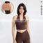 Wholesale Halter Backless Sports Yoga Bra Sexy Ribbed Open Back Gym Fitness Vest Bra Top Women Workout Activewear Clothes