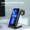 3 in 1 Foldable Wireless Charger Desktop Magnetic Wireless Charger Black for Apple 12 13 14 15 Pro Max