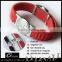Top selling products in alibaba custom logo silicone titanium bracelet with stainless steel clasp