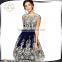 Chinese Clothing Manufacturers Metallic Lace Midi Prom Dress with Bardot Neck