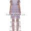 Summer Fashion Purple Short Sleeve Sheer Mesh Embroidered Dress
