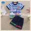 (TK1080) 6 colors Neat brand 2-6Y stripe kids sets favour baby boys summer clothing sets