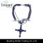 China jewelry wholesale blue chains beaded cross pendant necklace men's jewelry 2016
