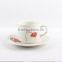 Beautiful porcelain tableware tea cup and saucer for wedding