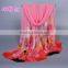 ladies dream peony silk printed thin scarf All-match chiffon hijab Muffler shawls gift